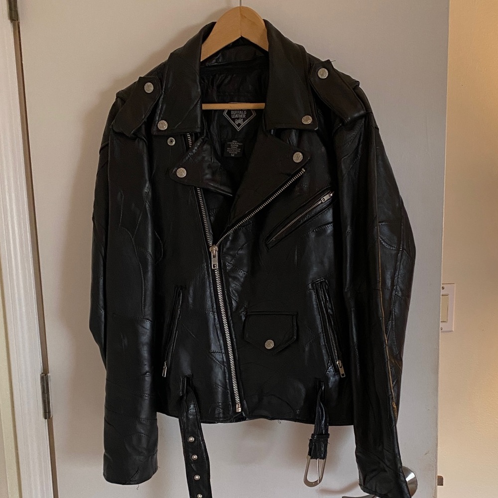 Scott Men's Black Leather Motorcycle Jacket